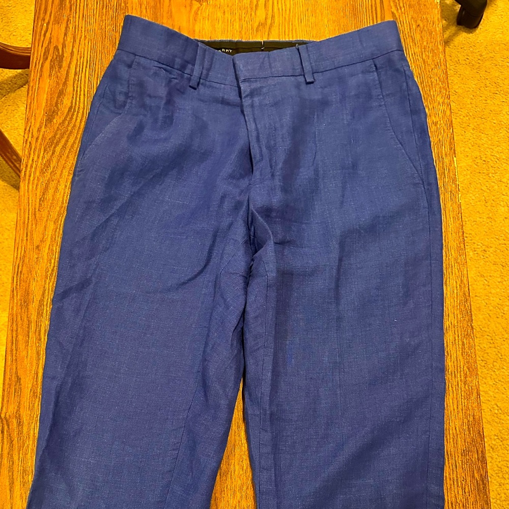 Burberry Blue Linen Trousers